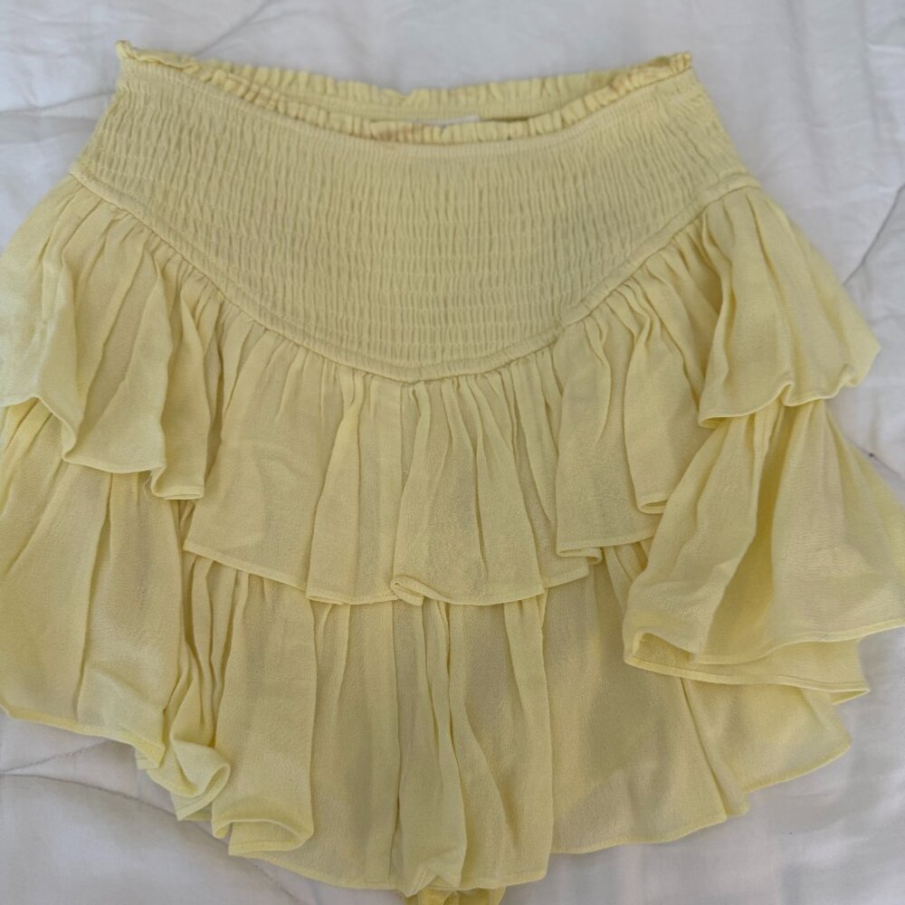 Rock and Rags Tiered Yellow Mini Skirt (XS)